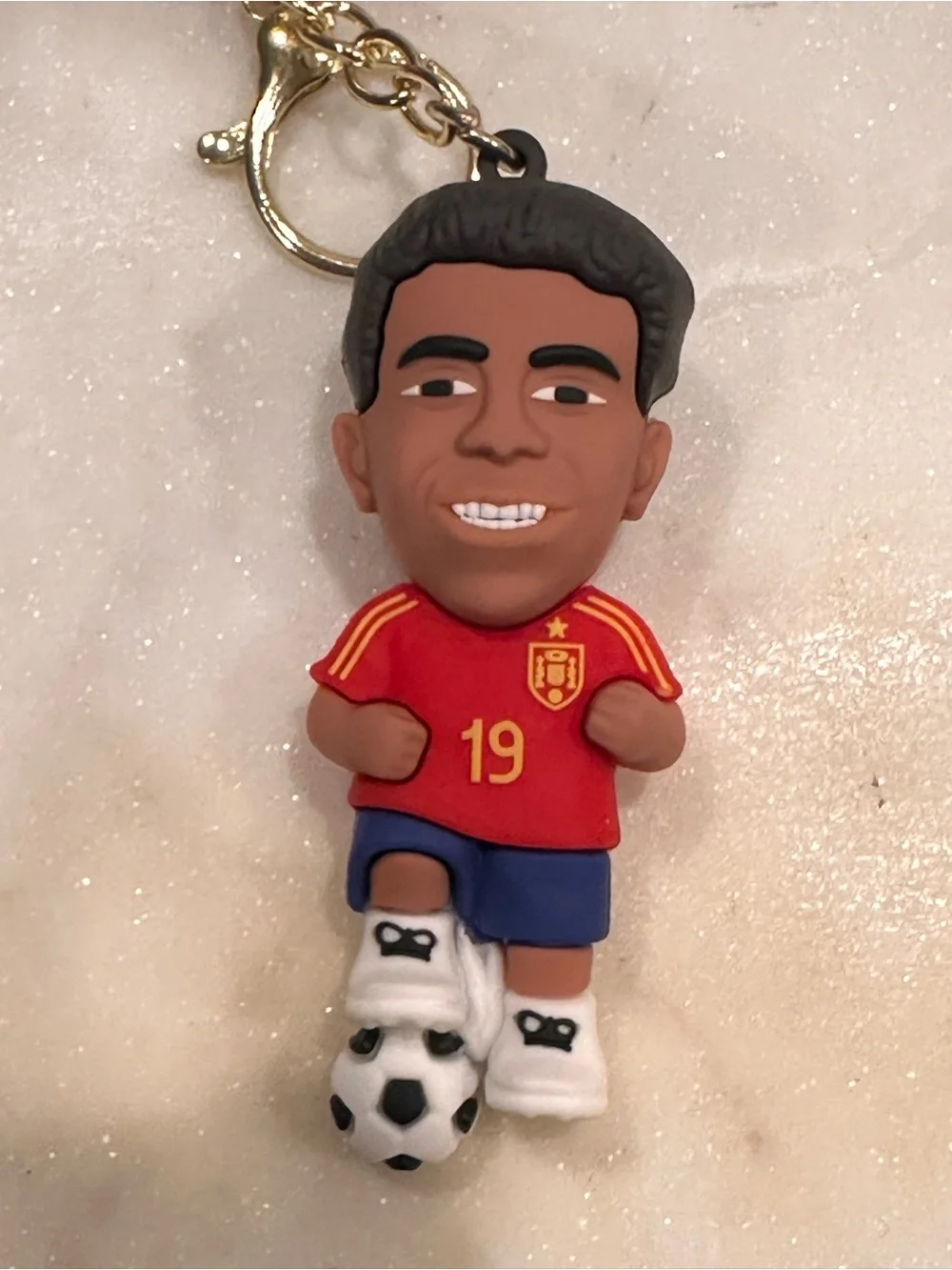 Lamine Yamal Spain #19 Soccer Fan Gift Keychain World Cup w/ Hand Sanitizer ⚽️